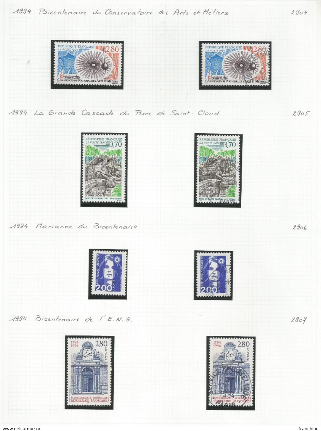 1994 - Année complète ** (MNH) et oblitérés (o) + bandes-carnets non pliées + quelques cadeaux