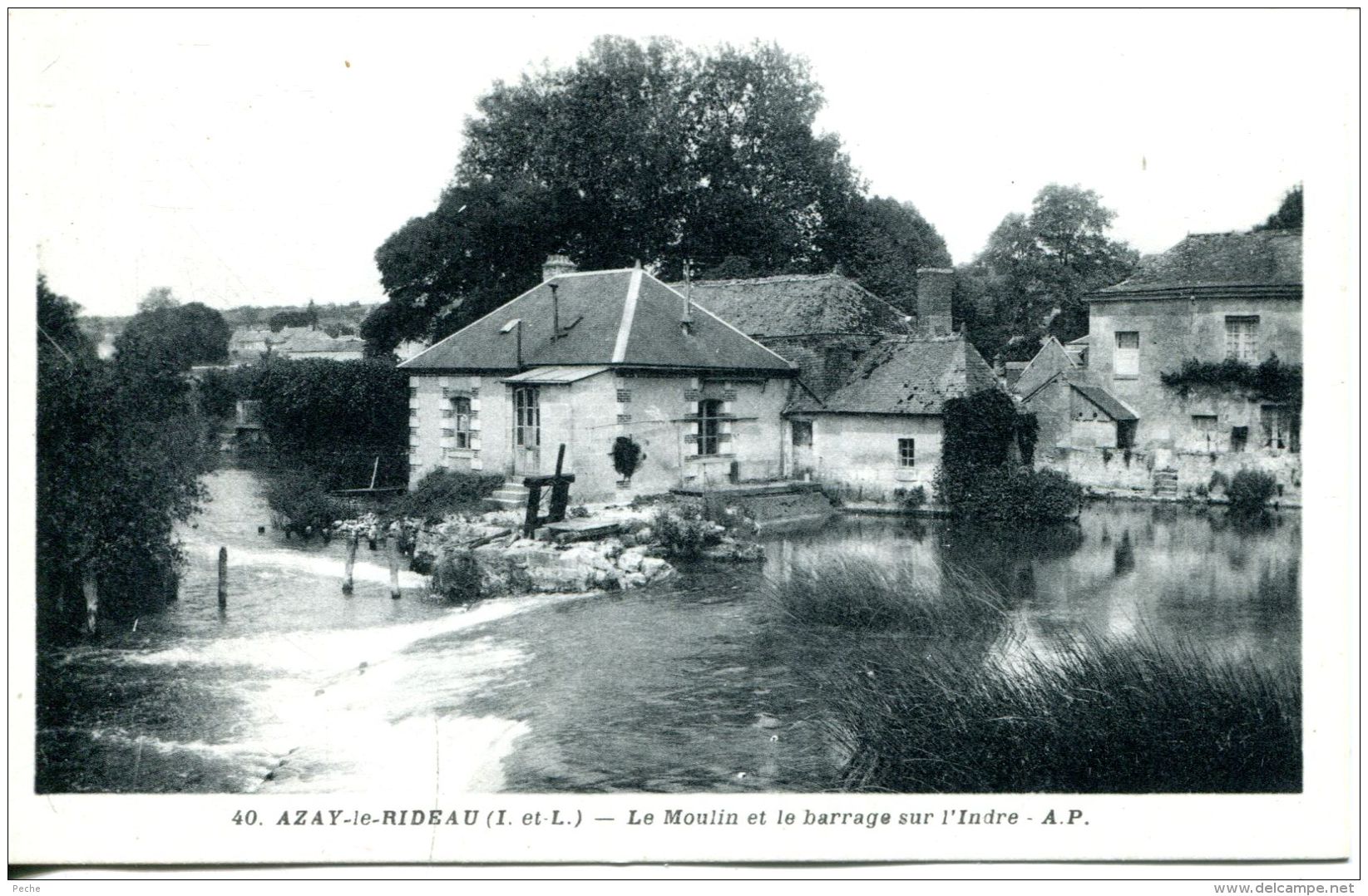 N°31807 -cpa Azay Le Ridau -le Moulin Et Le Barrage Sur L'Indre- - Water Mills