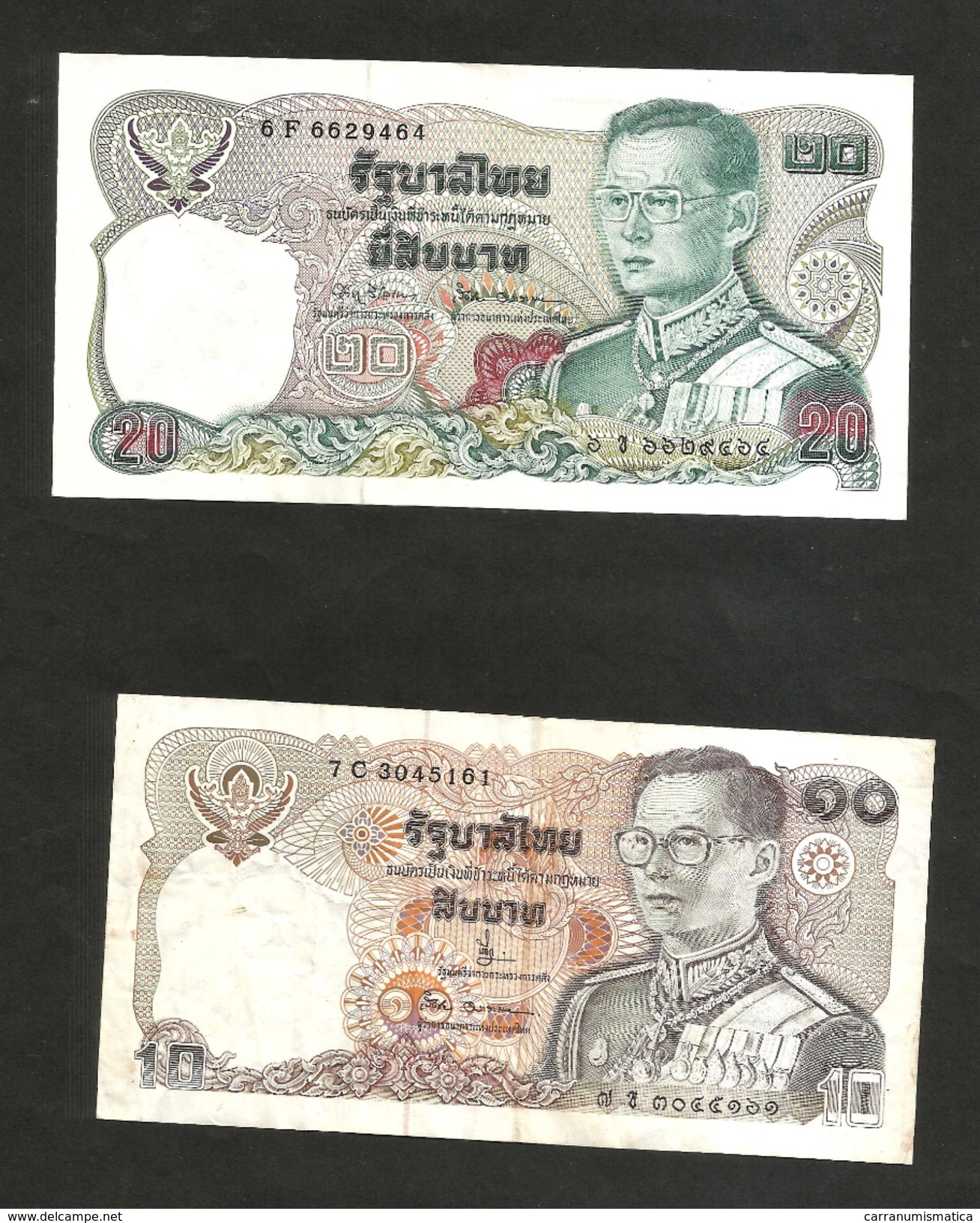 THAILAND / TAILANDIA - 20 BAHT & 10 BAHT / RAMA IX - Lot Of 2 Different Banknotes - Thaïlande