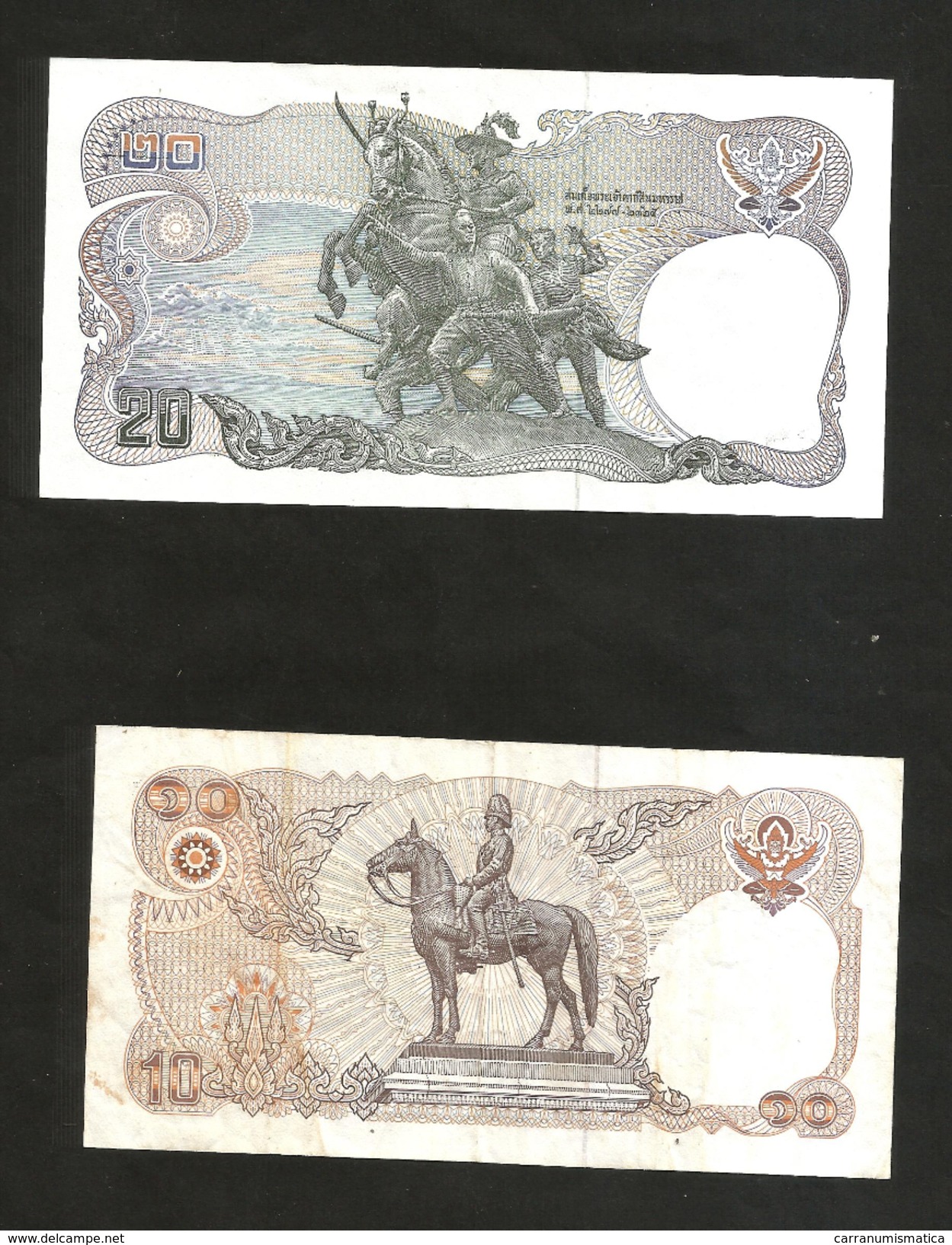 THAILAND / TAILANDIA - 20 BAHT & 10 BAHT / RAMA IX - Lot Of 2 Different Banknotes - Tailandia