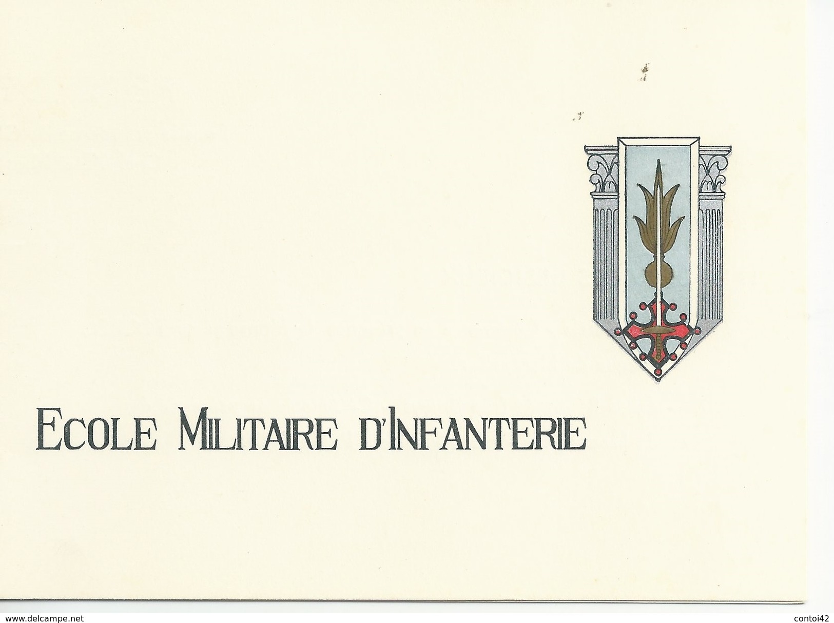 34 MONTPELLIER INFANTERIE ECOLE  Carton Invitation MILITARIA MILITAIRE HERAULT - Documents