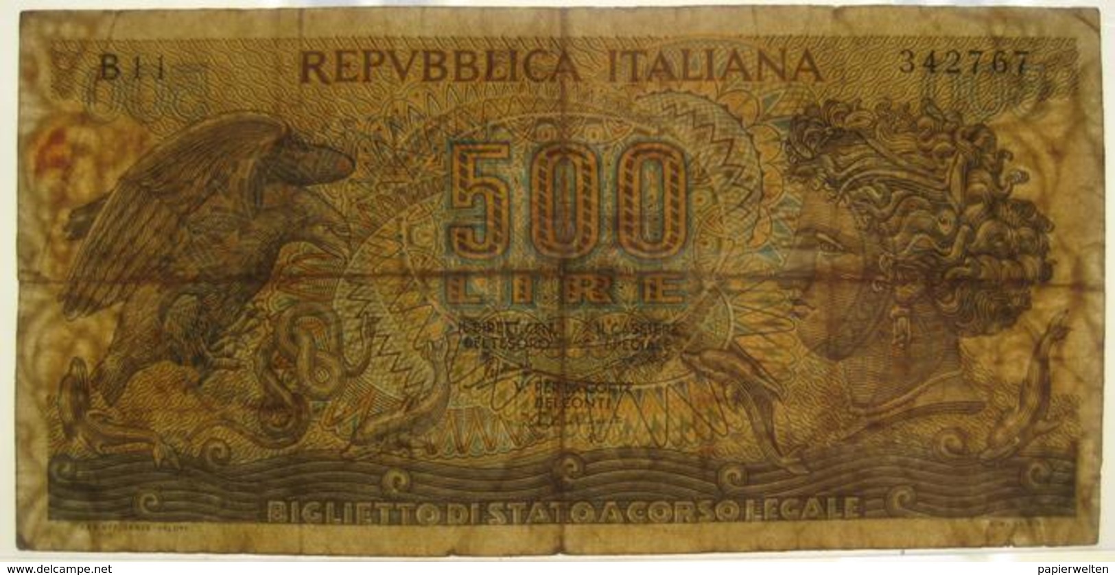 500 Lire 20.6.1966 (WPM 93a) - 500 Lire