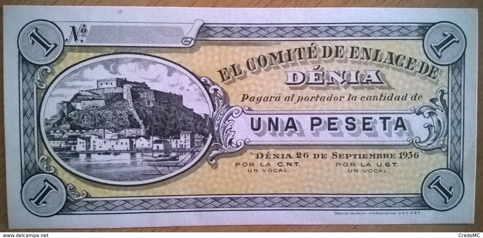 Espagne - 1 Peseta (Billet De Nécessité - Ville De Denia - 26/09/1936) - SUP - Otros & Sin Clasificación