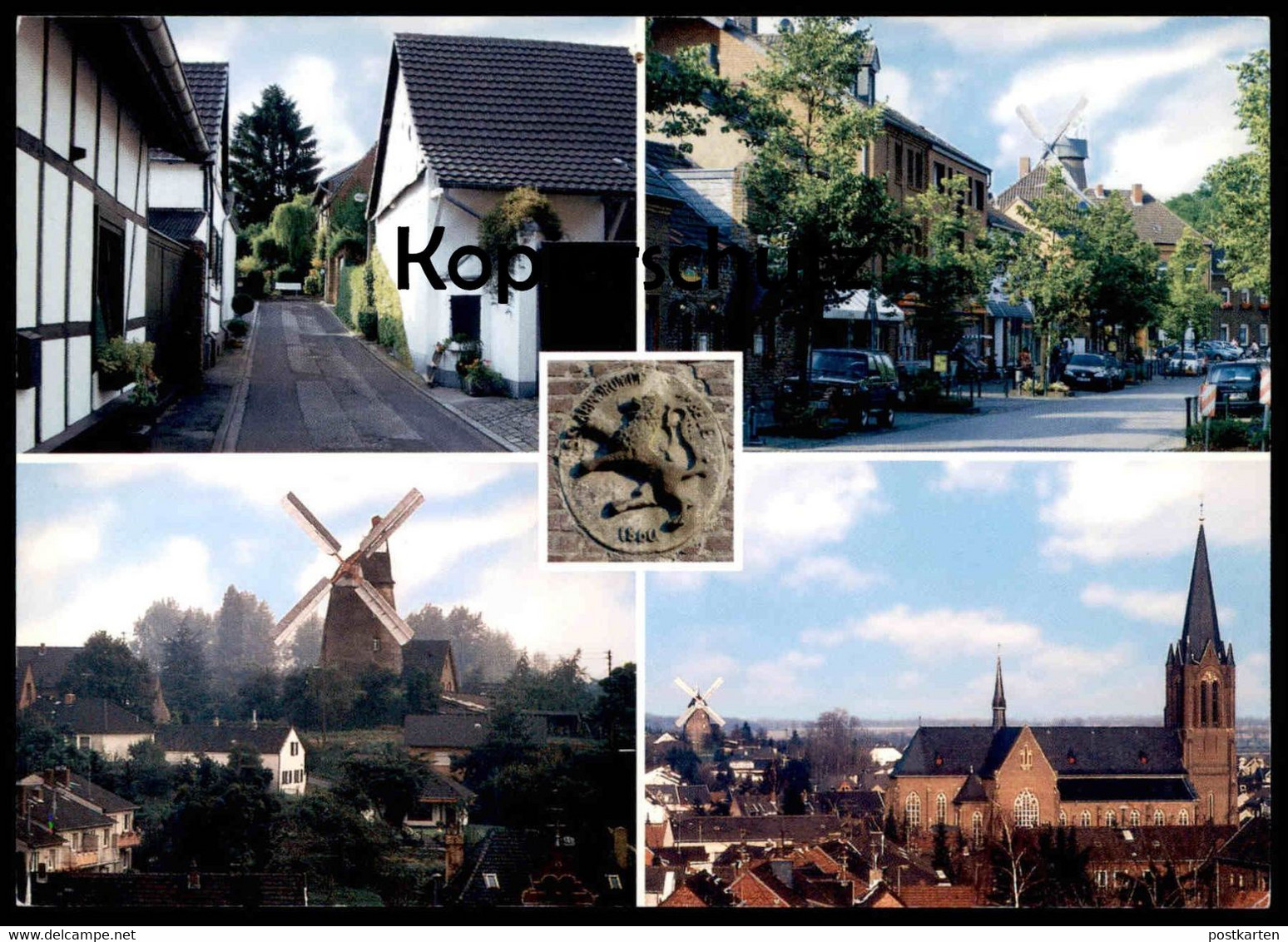 ÄLTERE POSTKARTE STOMMELN AN ST. MARTIN HAUPTSTRASSE MÜHLE IM SOMMER MIT KIRCHE Bei Pulheim Windmühle Windmill Moulin AK - Pulheim