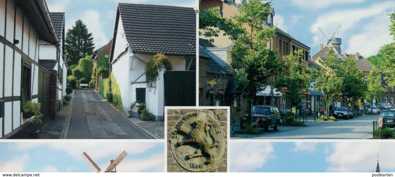 ÄLTERE POSTKARTE STOMMELN AN ST. MARTIN HAUPTSTRASSE MÜHLE IM SOMMER MIT KIRCHE Bei Pulheim Windmühle Windmill Moulin AK - Pulheim