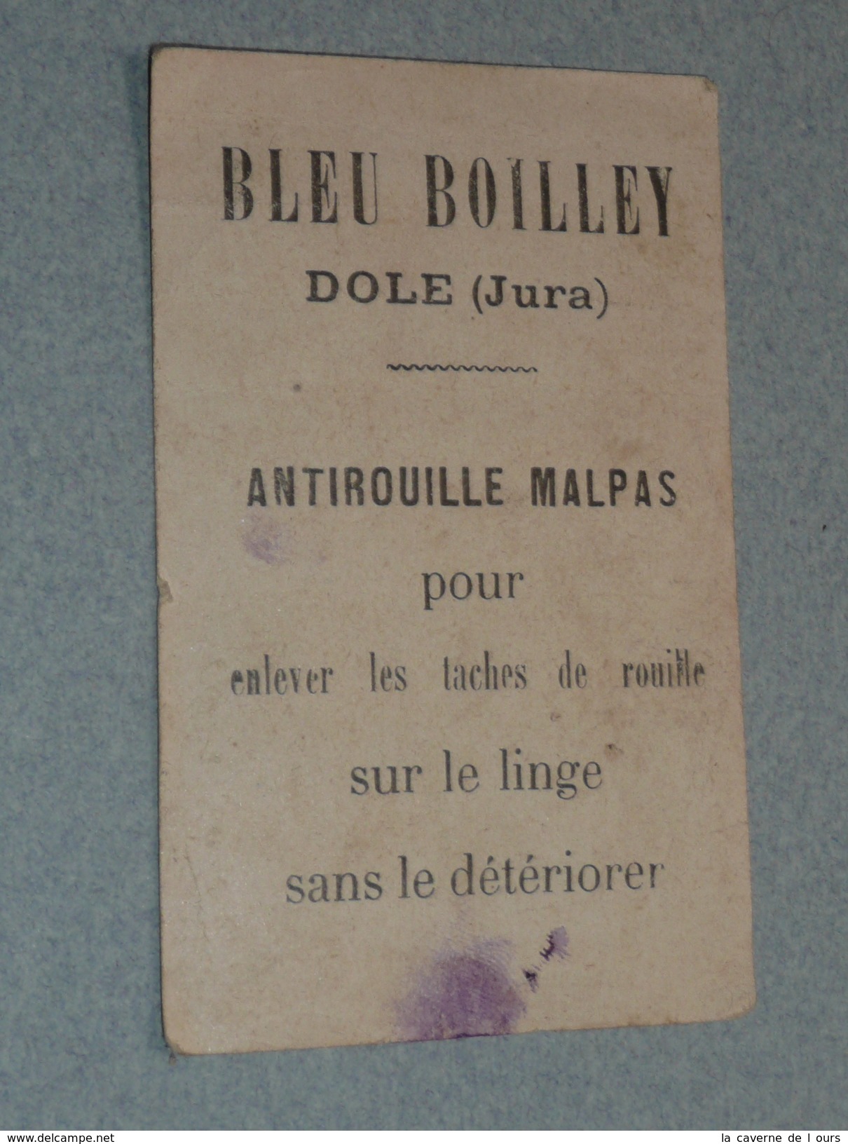 Rare Ancienne Image Chromos BLEU BOILLEY DOLE (Jura). Antirouille MALPAS - Autres & Non Classés