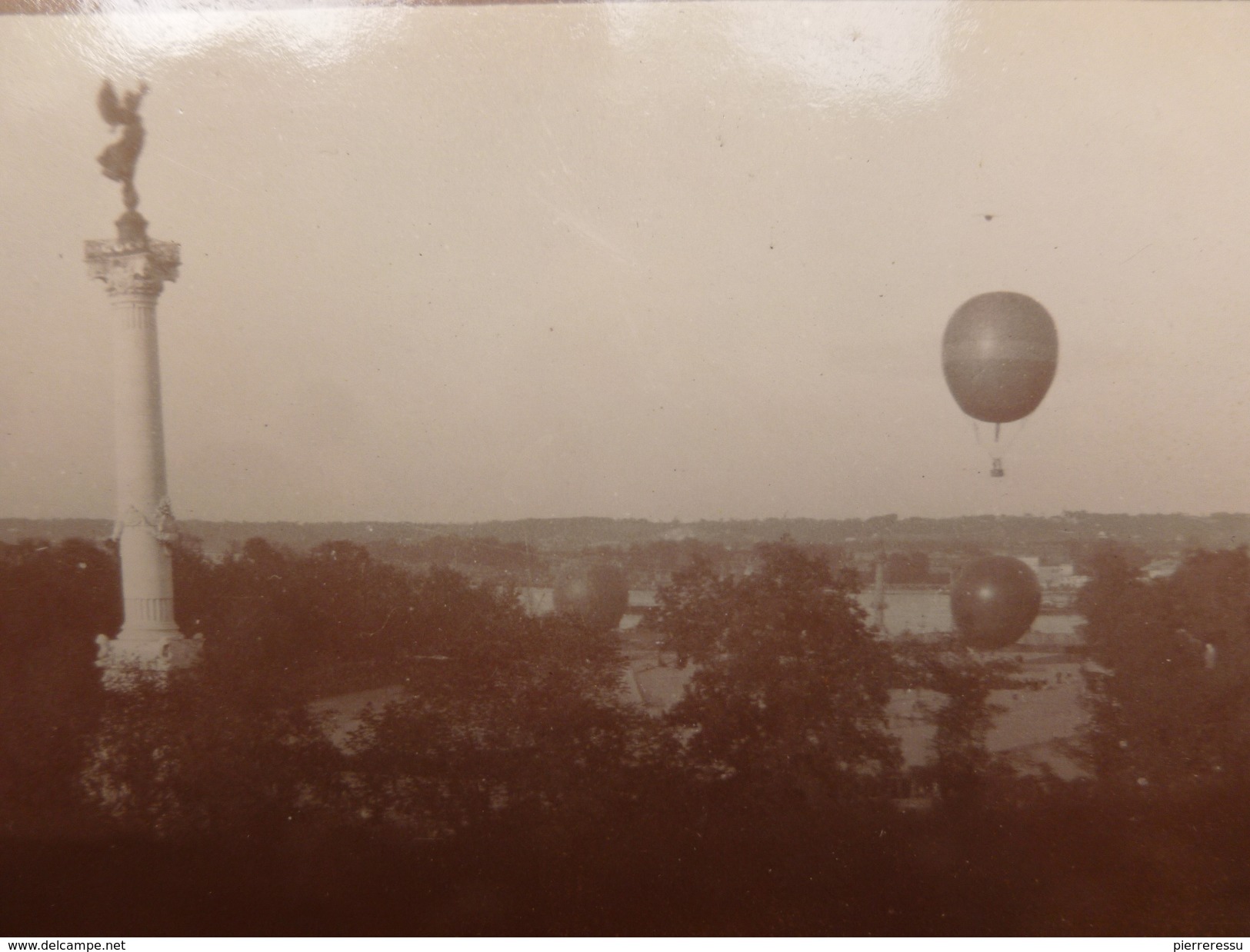 BALLON COLONNE DE JUILLET SIEGE DE PARIS ? PHOTO 18 X 6 - Antiche (ante 1900)