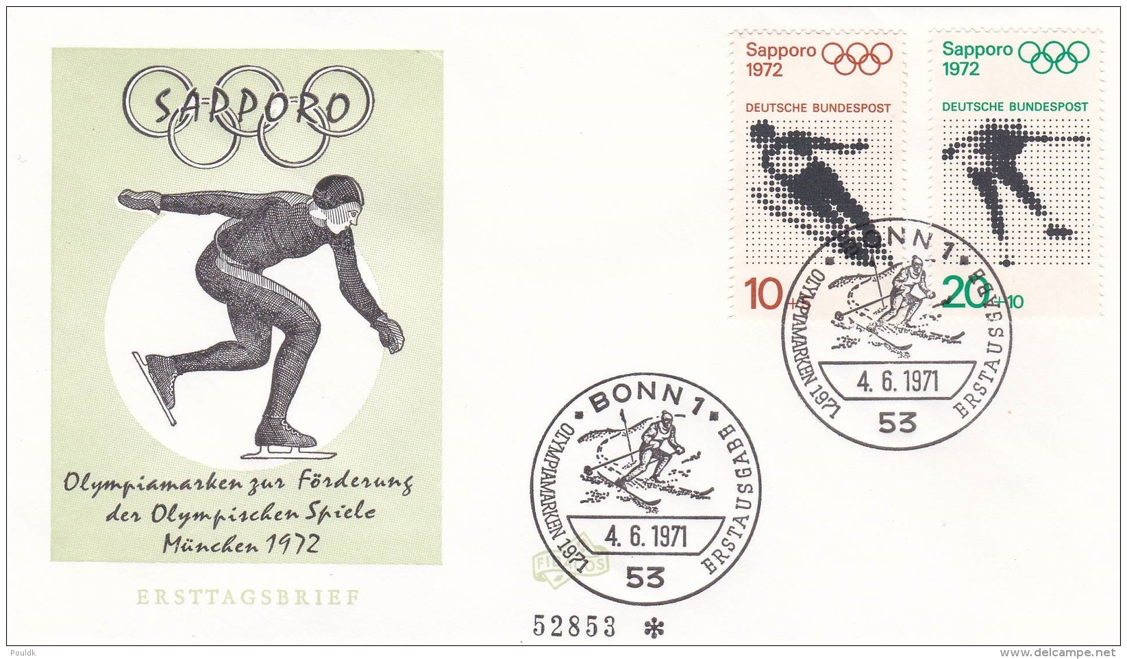 Germany FDC 1972 Olympic Winter Games Sapporo (G76-68) - Winter 1972: Sapporo