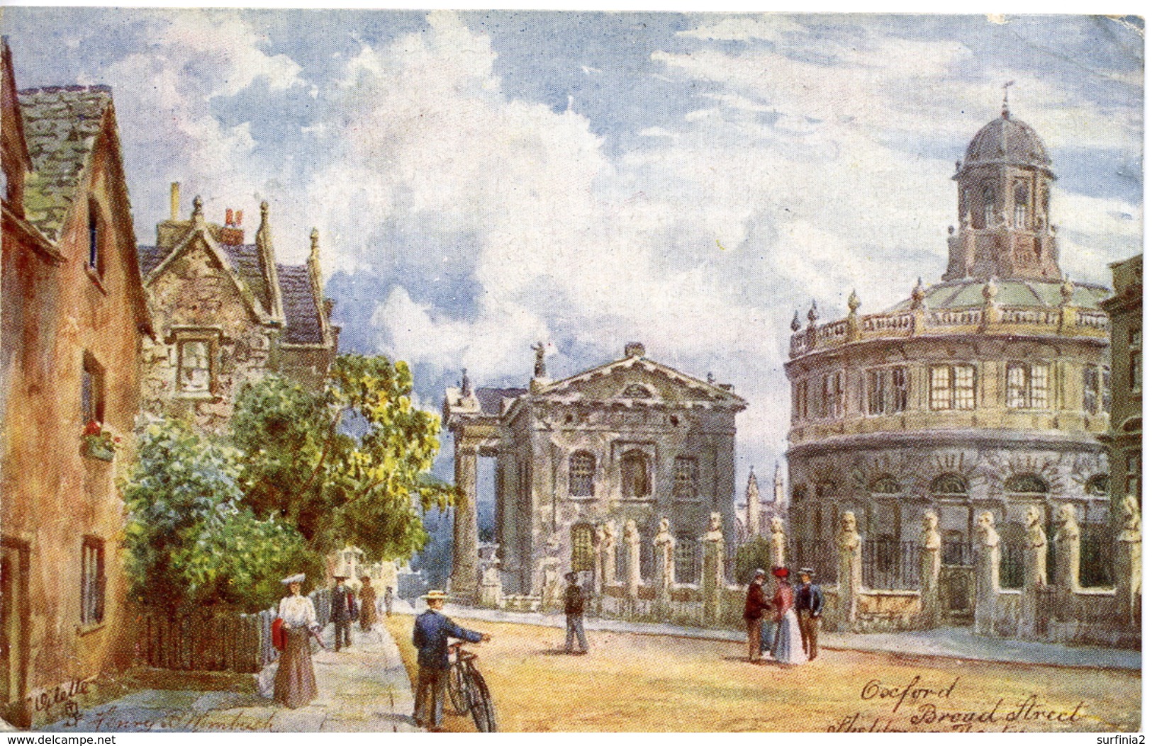 TUCKS OILETTE - HENRY WIMBUSH 7645 - PICTURESQUE OXFORDSHIRE SERIES III - BROAD STREET SHELDONIAN THEATRE - Wimbush