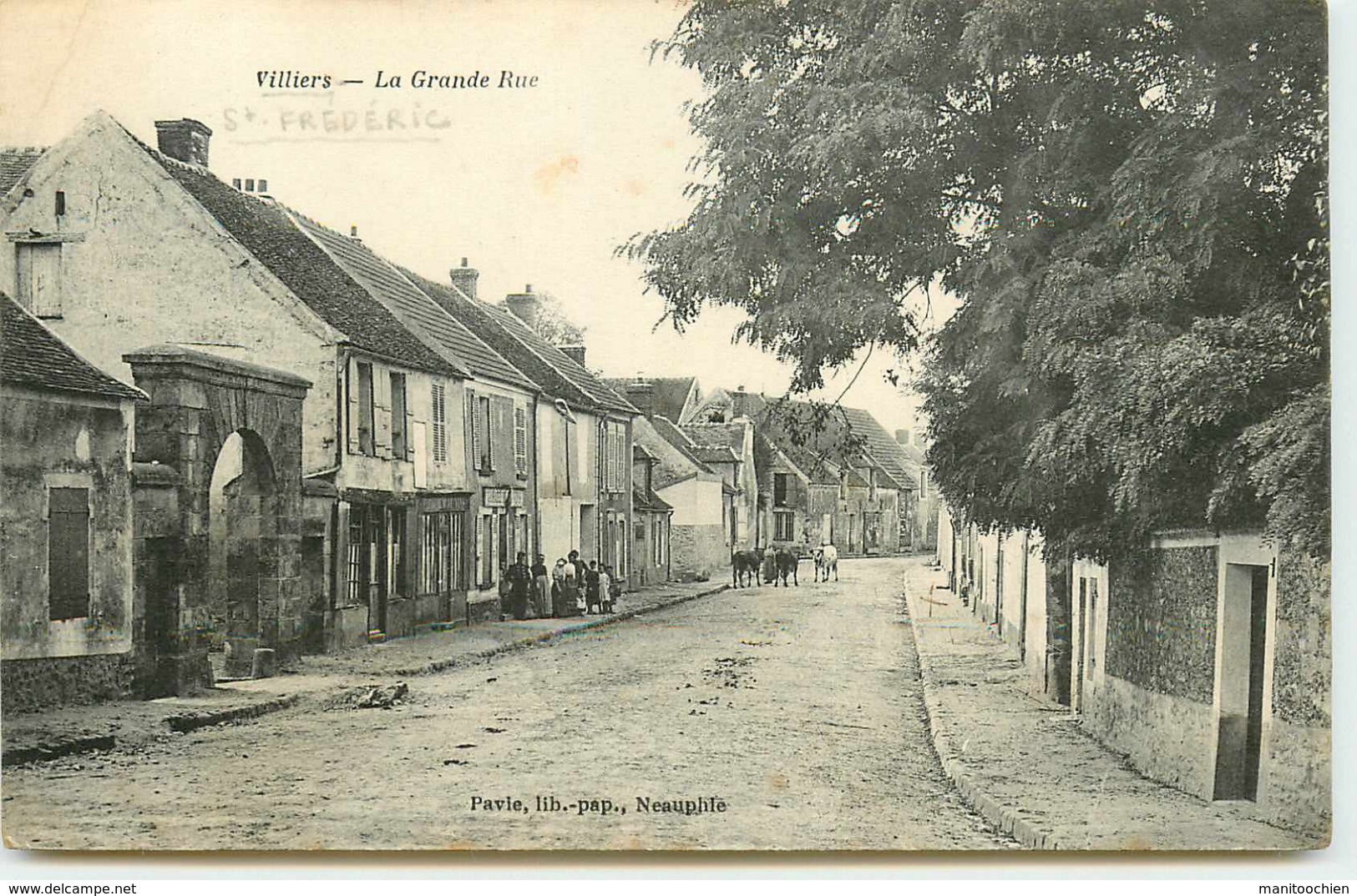 DEP 78 VILLIERS SAINT FREDERIC GRANDE RUE AVEC LES VACHES - Otros & Sin Clasificación