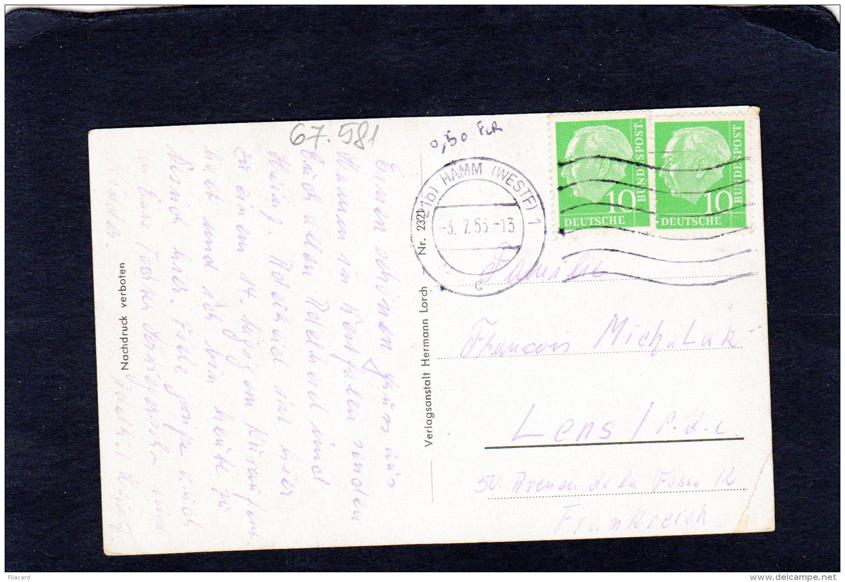 67581    Germania,    Schloss Heesen Bei  Hamm,  VG  1956 - Hamm