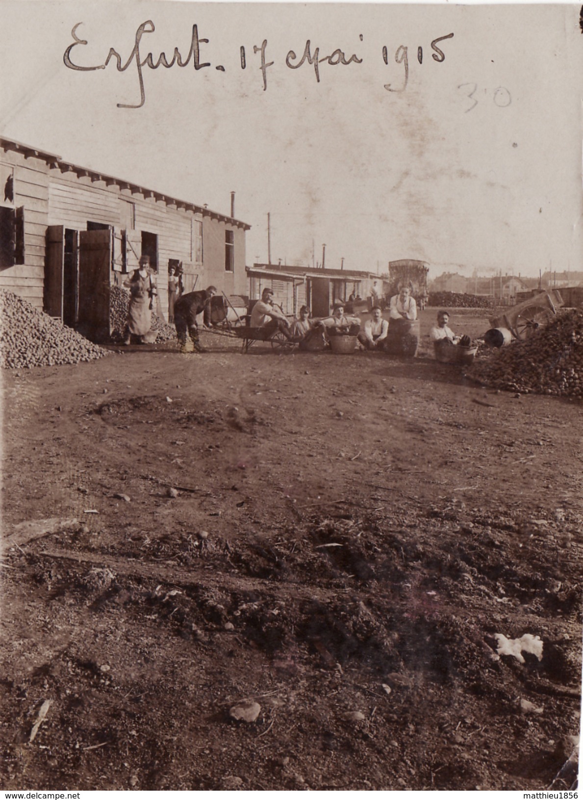 Photo Mai 1915 ERFURT - Gefangenenlager, Au Camp De Prisonniers, Français (A166, Ww1, Wk 1) - Erfurt