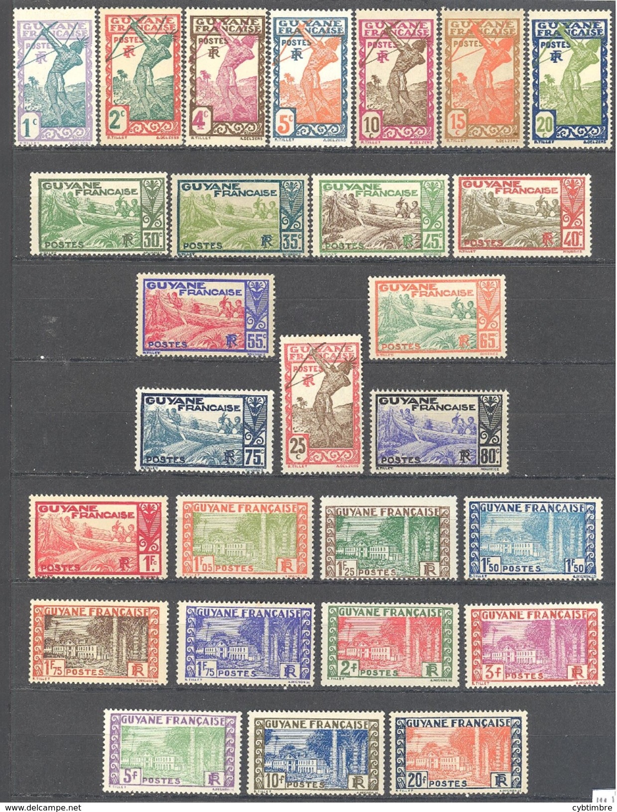 Guyane: Yvert 109/132*; 27 Valeurs - Unused Stamps