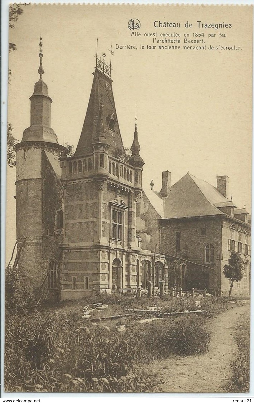 Courcelles-Château De Trazegnies-Aile Ouest Exécutée En 1854 Par Feu L'architecte Beyaert-(SÉPIA) - Courcelles