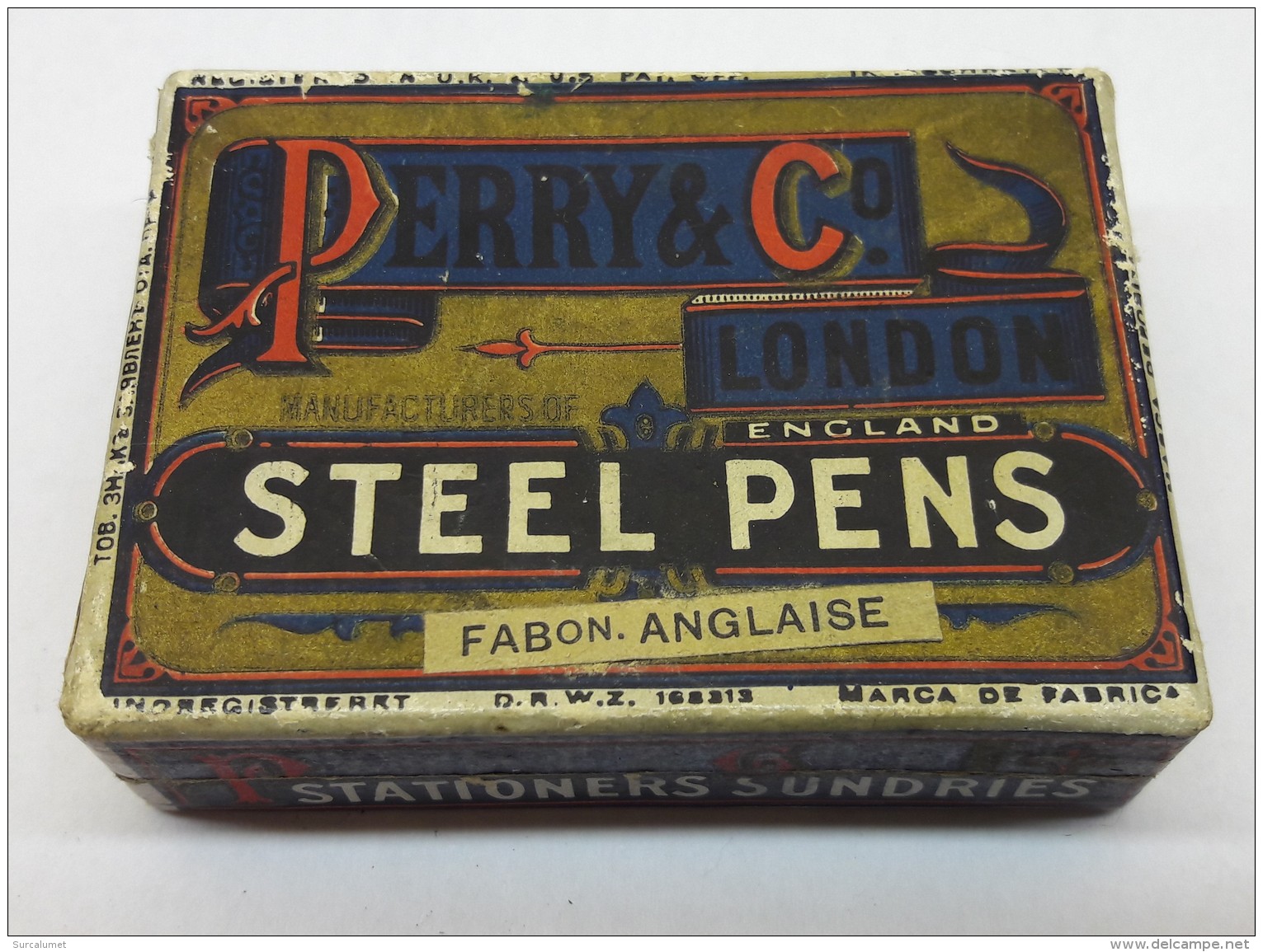 Boîte Vide  De Plumes  PERRY  &amp; C° - LONDON - STEEL PENS  -fabrication Anglaise - STATIONERS SUNDRIES - 100 PLUMES N - Plumes