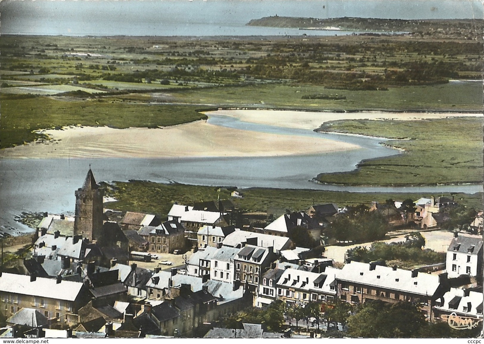 CPSM Portbail Vue Aérienne Générale Et La Pointe De Carteret - Autres & Non Classés