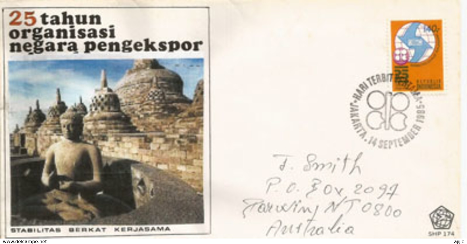 Borobudur,world's Largest Buddhist Temple,Central Java,Indonesia, FDC Letter Addressed To Malaysia - Buddhismus