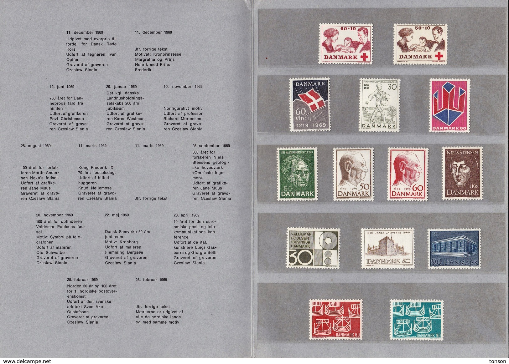 Denmark, 1969 Yearset, Mint In Folder, 2 Scans. - Full Years