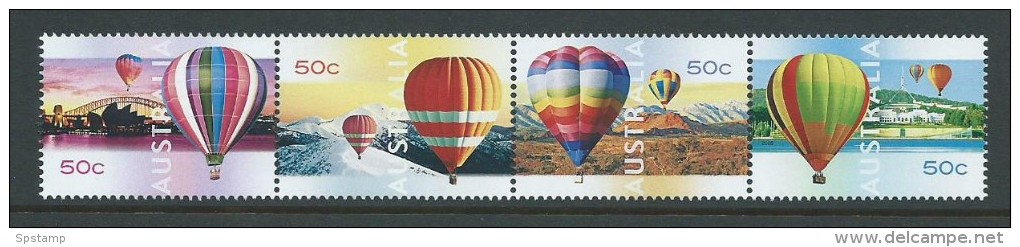 Australia 2008 Ballooning Up & Away Strip Of 4 MNH - Mint Stamps