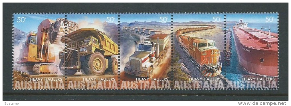 Australia 2008 Heavy Haulage Mining Transport Strip Of 5 MNH - Mint Stamps