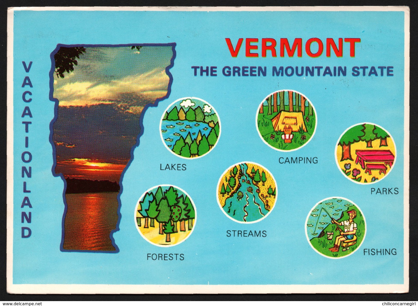 Verrmont - The Green Mountain State - Vacationland - Lakes - Camping - Streams - Fishing - Forests - FORWARD'S COLOR - Autres & Non Classés