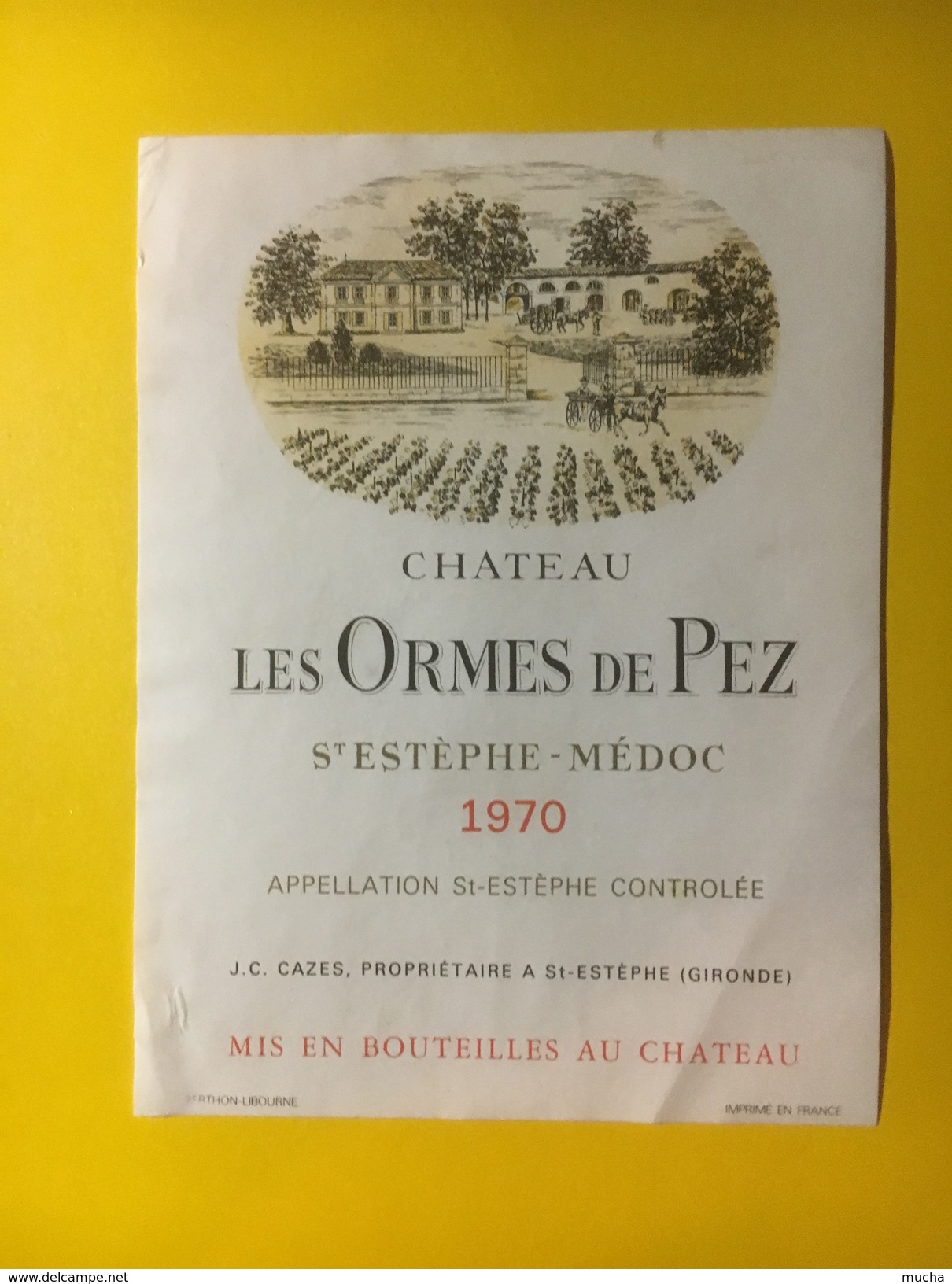 3416 - Château Les Ormes De Pez 1970 Saint-Estèphe - Bordeaux