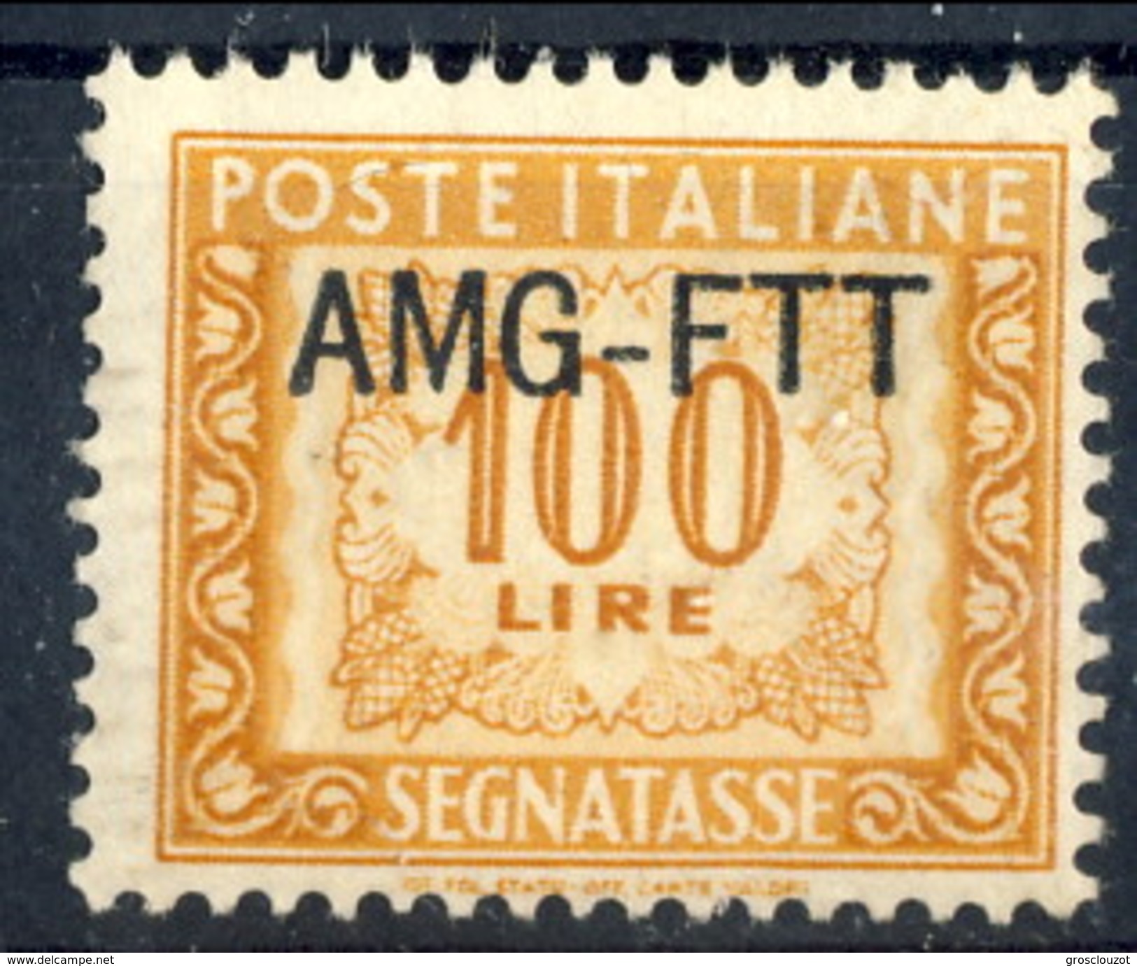 Trieste Zona A Tasse 1945 - 54 N. 27 L. 100 Ocra MNH Cat. &euro; 12 - Strafport