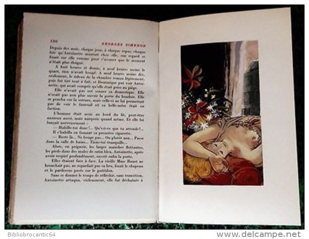 *LA FENETRE DES ROUET* De Georges SIMENON < Illustrations Aquarellées De CHAPELAIN-MIDI 1945 - Schwarzer Roman