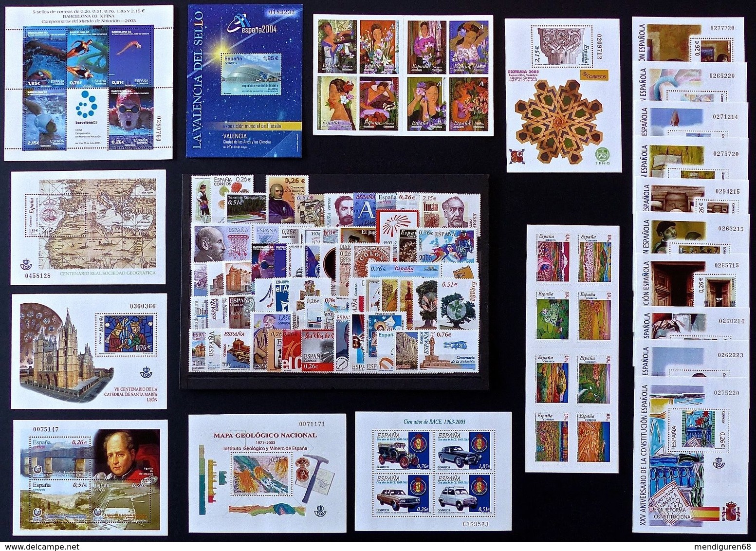 SPANIEN ESPAGNE ESPAÑA SPAIN 2003 FULL YEAR AÑO COMPLETO STAMPS, CARNET AND SHEETS, SELLOS, CARNET Y HOJAS BLOQUE MNH - Ganze Jahrgänge