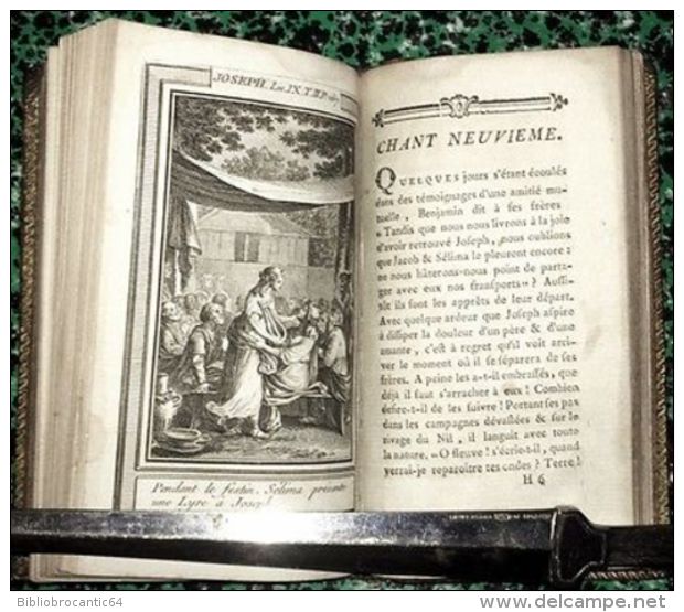 En 2 volumes * JOSEPH, POEME EN NEUFS CHANTS * par M. BITAUBE. Edit.illustrée 1777 à Genéve