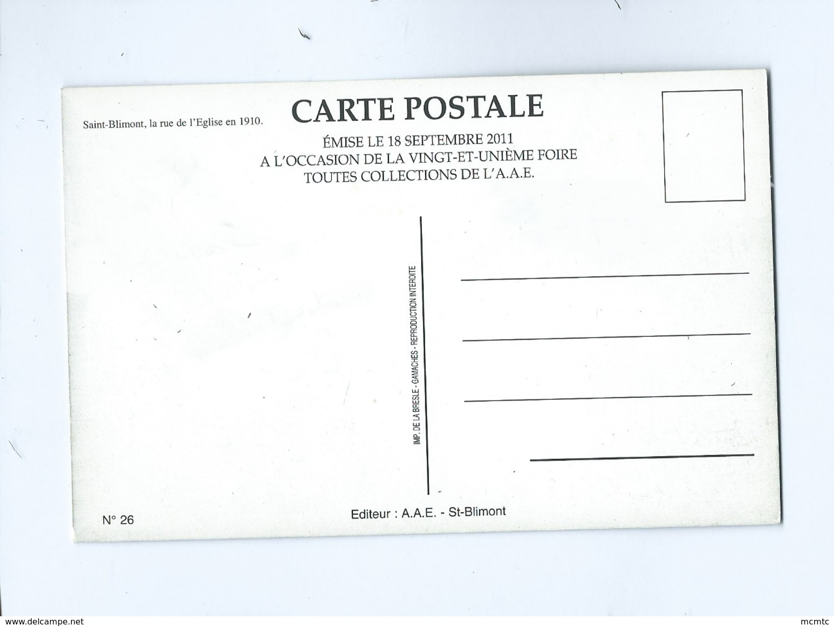 Carte Entrée : Salon De Collection De Saint Blimont 2010 - Collector Fairs & Bourses