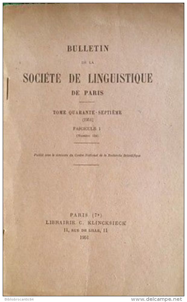 Bul. Société De Linguistique De Paris <  *LA PHRASE NOMINALE EN BASQUE* Par René LAFON - Pays Basque