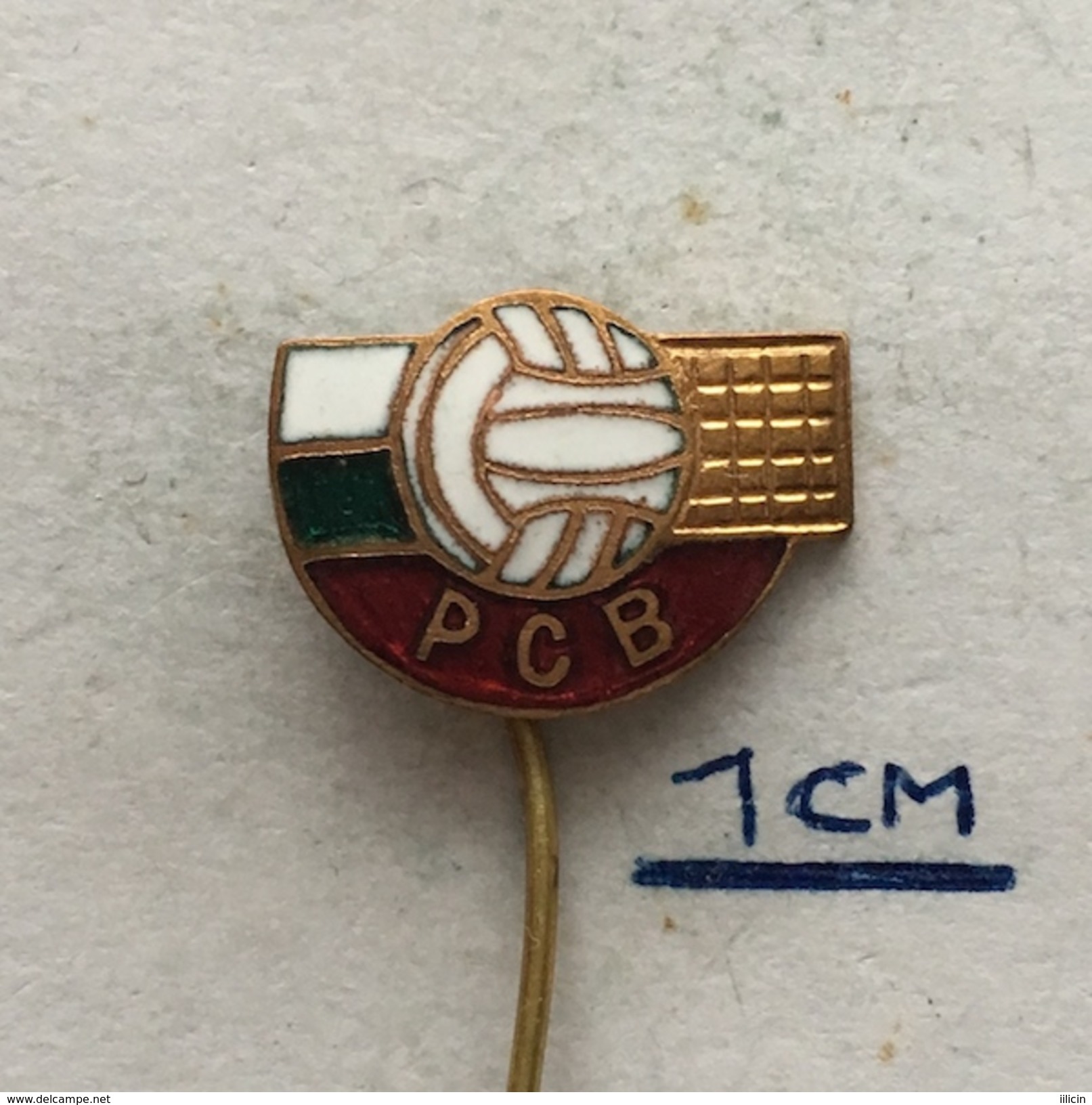 Badge (Pin) ZN004456 - Volleyball Bulgaria Federation / Association / Union PCB (RSV) - Volleyball