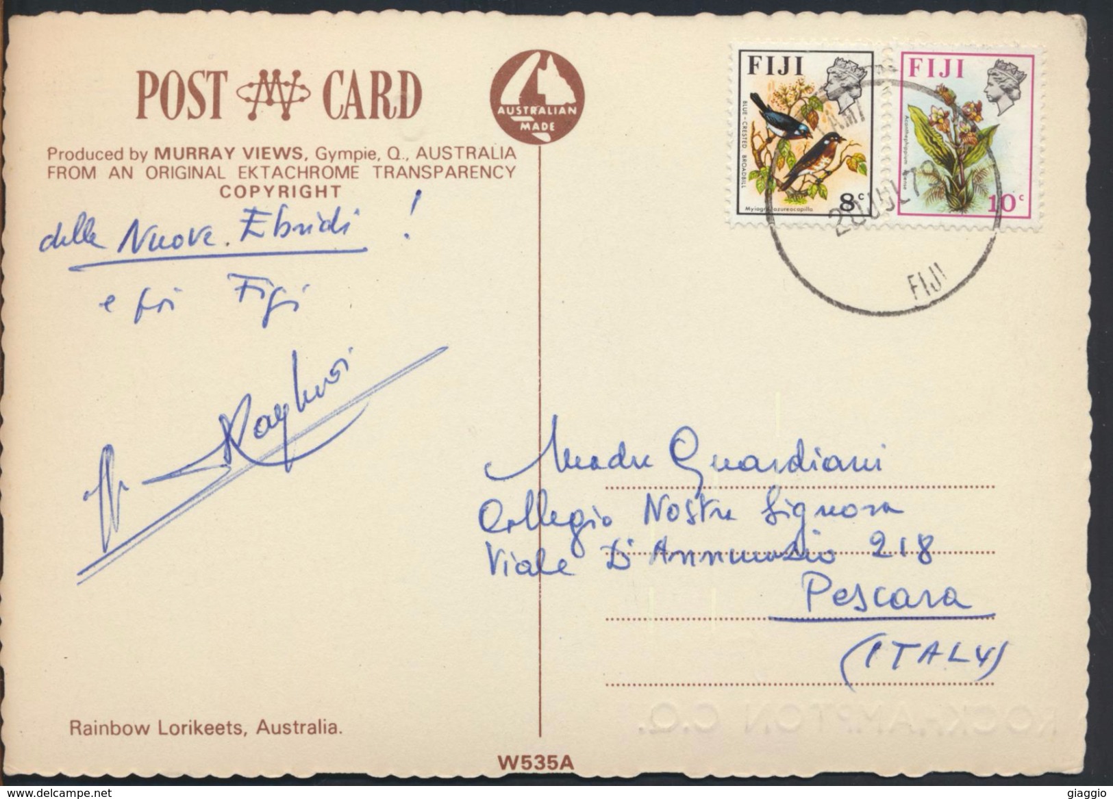 °°° 485 - AUSTRALIA - GREETINGS FROM ROCKHAMPTON - 1979 With Fiji Stamps °°° - Rockhampton