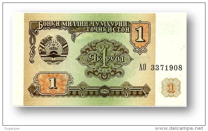 TAJIKISTAN - 1 Ruble - 1994 - Pick 1 - UNC - Serie  AO ( A0 ) - The National Bank Of The Republic - Tajikistan