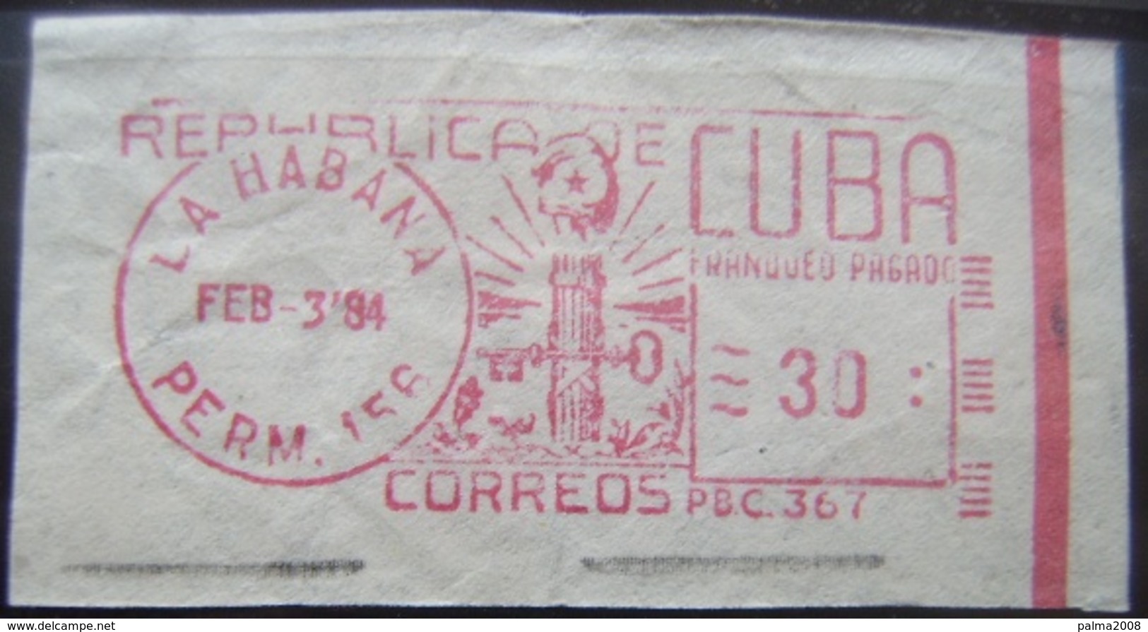 FRANQUEO MECANICO DE CUBA - USADA (Q060) - Viñetas De Franqueo (Frama)