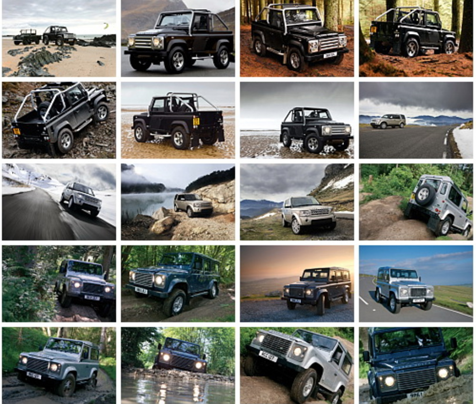 100 Postcards Of  Land Rover Car Cars, Postkarte Carte Postale - Voitures De Tourisme