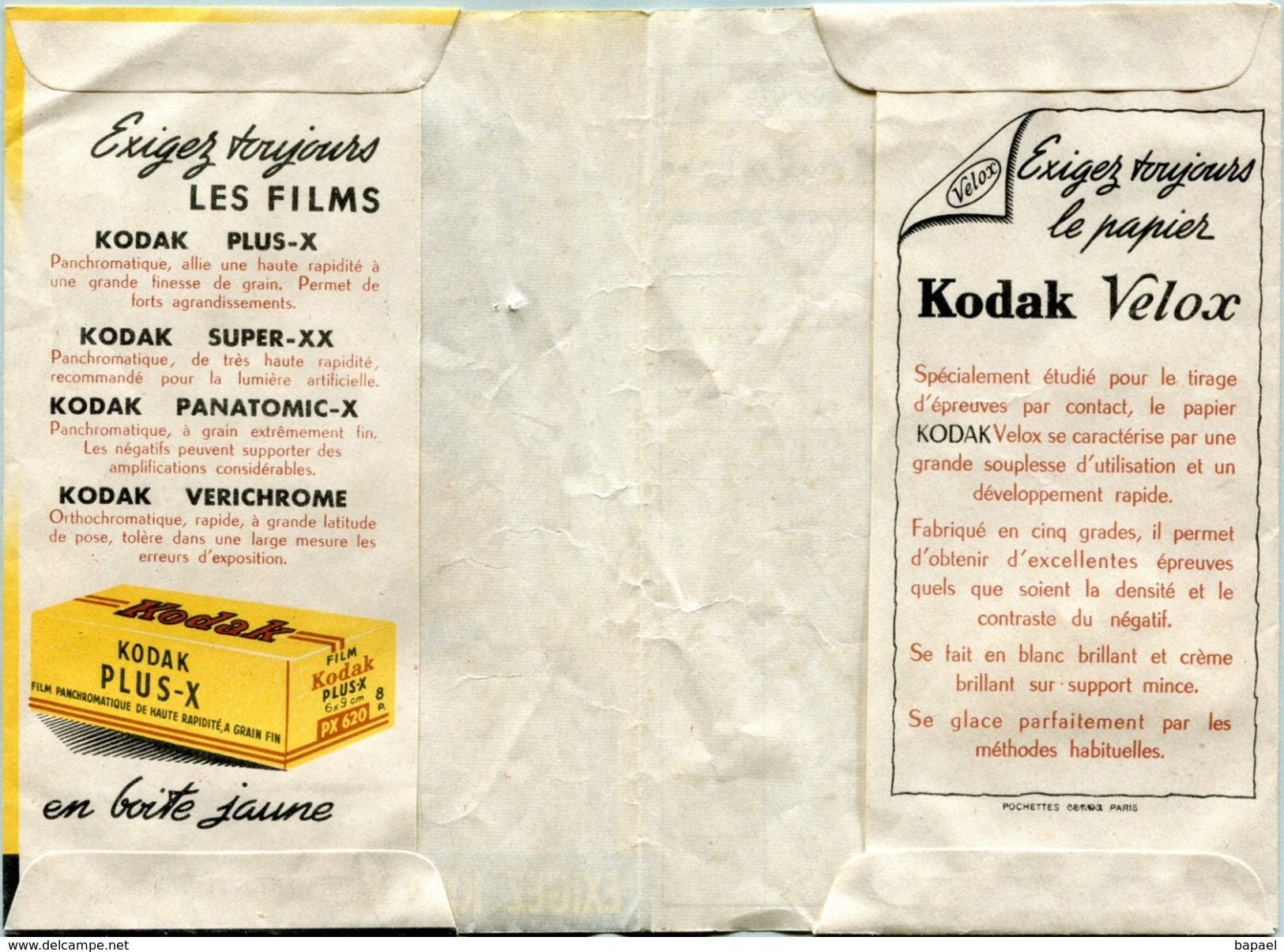 Pochette (Vide) Kodack De Négatifs Photographiques - Gamonnet à Lyon - Matériel & Accessoires