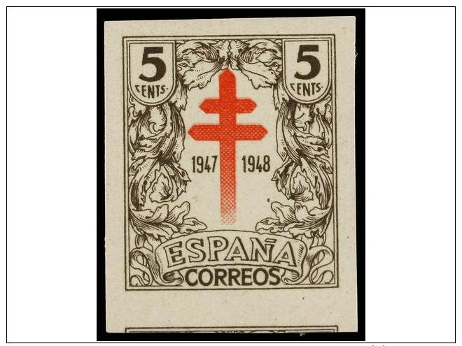 ** ESPA&Ntilde;A. Ed.1017s. 10 Cts. Casta&ntilde;o Y Rojo. SIN DENTAR. Sello MUY RARO. Cat.... - Autres & Non Classés