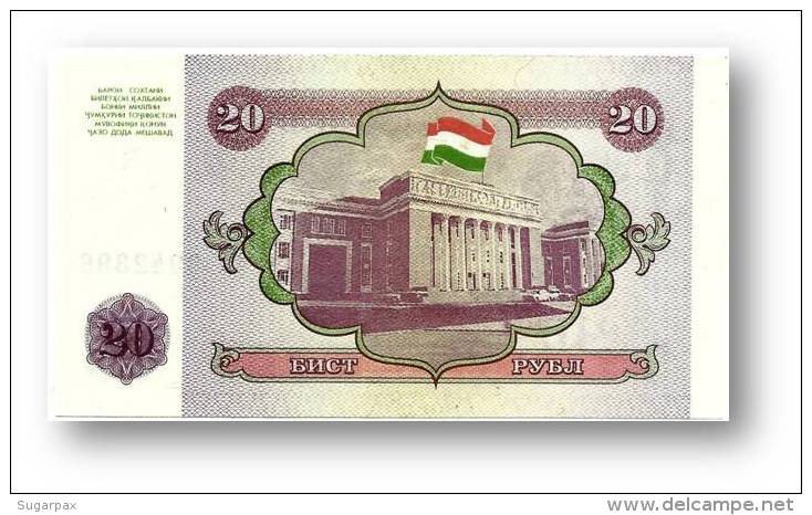 TAJIKISTAN - 20 Rubles - 1994 - Pick 4 - UNC - Serie  AA ( AA ) - The National Bank Of The Republic - Tayikistán