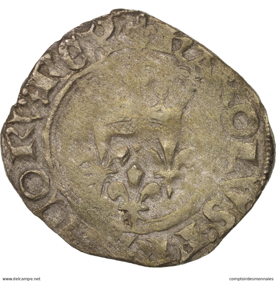 Monnaie, France, Charles VI, Florette, Paris, TB+, Billon, Duplessy:387B - 1380-1422 Carlos VI El Bien Amado
