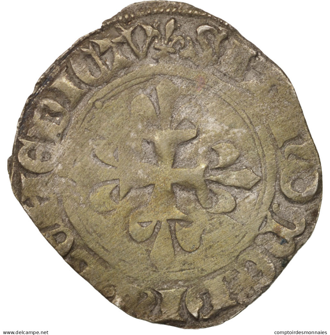 Monnaie, France, Charles VI, Florette, Paris, TB+, Billon, Duplessy:387B - 1380-1422 Charles VI Le Fol