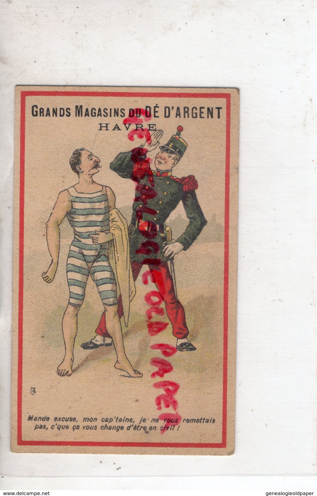 76 - LE HAVRE - CHROMO CARTONNEE GRANDS MAGASINS DU DE D' ARGENT- - Autres & Non Classés