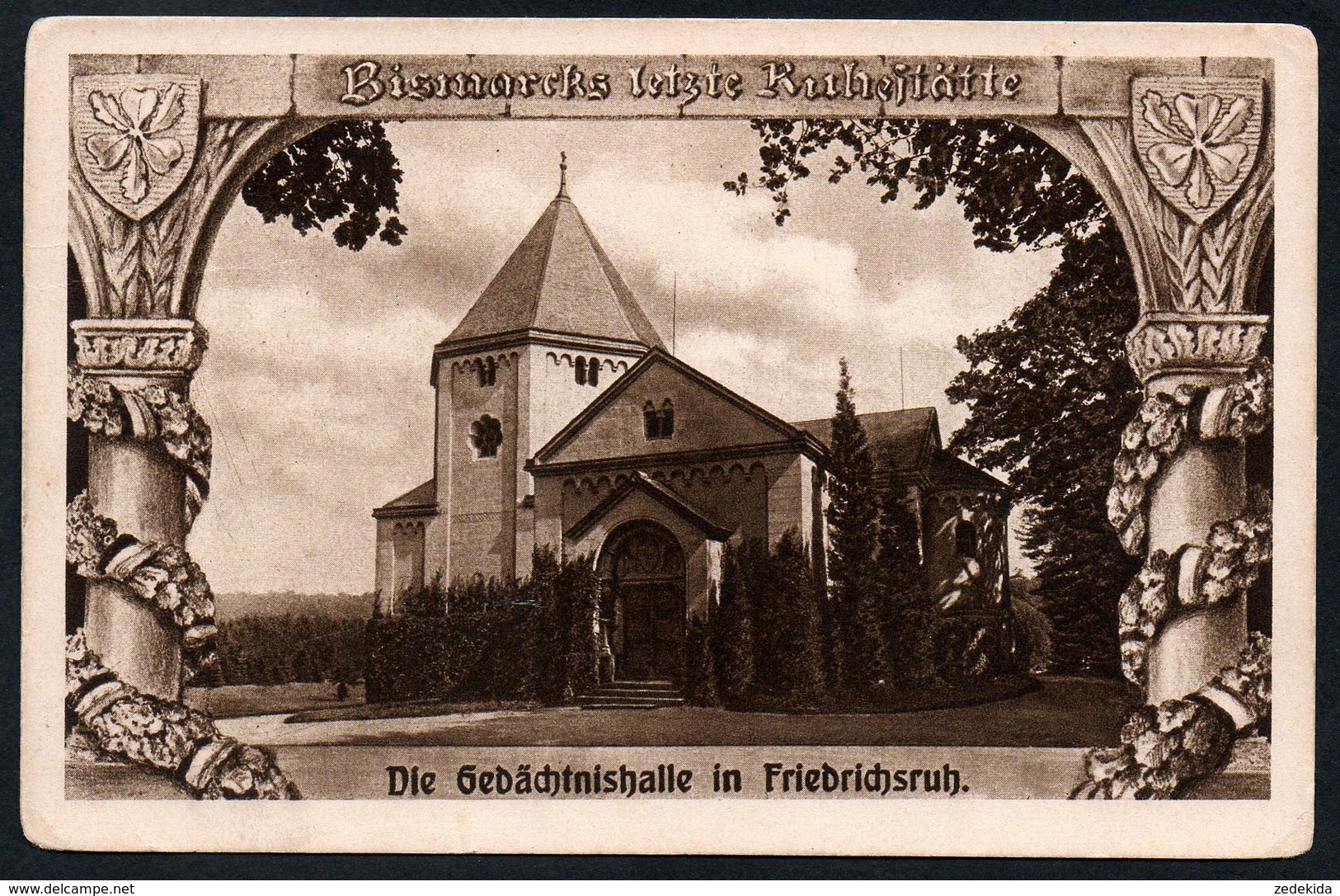 9716 - Alte Ansichtskarte - Friedrichsruh Gedächtnishalle - Bismarck - VDA - Gel 1916 - Lauenburg