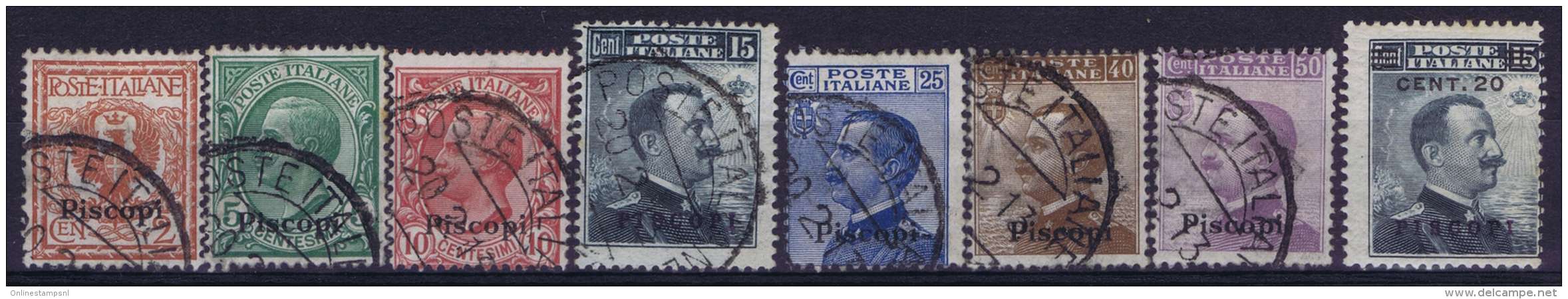 Italy: Piscopi  Sa 1- 8 Used  + MH/* - Egeo (Piscopi)