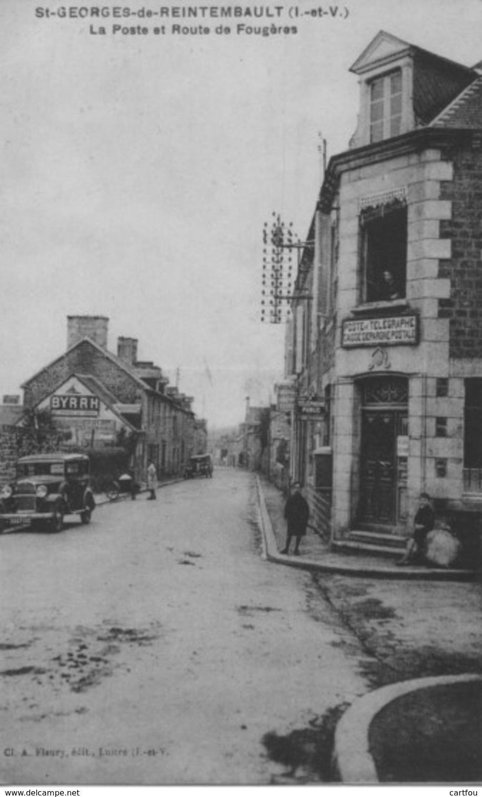 CPA 35 - ST GEORGES De REINTEMBAULT La Poste Et Route De Fougères - Other & Unclassified