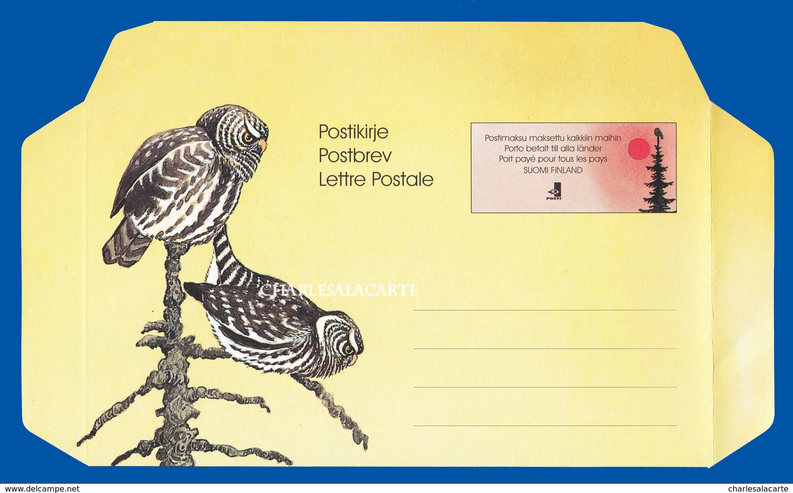 FINLAND 1998  OWLS  PREPAID POSTBREV LETTERSHEET UNUSED - Enteros Postales