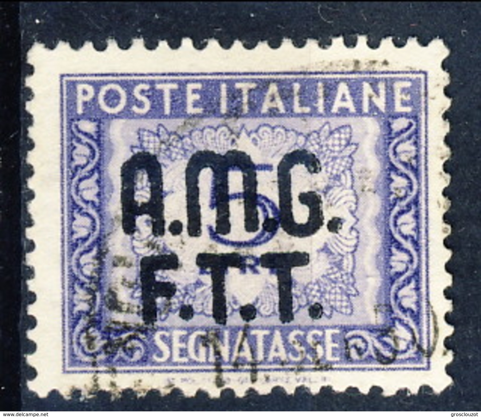 Trieste Zona A Tasse 1947 - 49 N. 9 L. 5 Violetto Usato Cat. &euro; 75 - Segnatasse