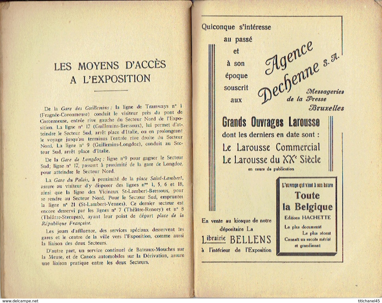 LIEGE GUIDE ILLUSTRE DE LA VILLE édité en 1930 à l'occasion de l'EXPOSITION DES SCIENCES DE LA GRANDE INDUSTRIE