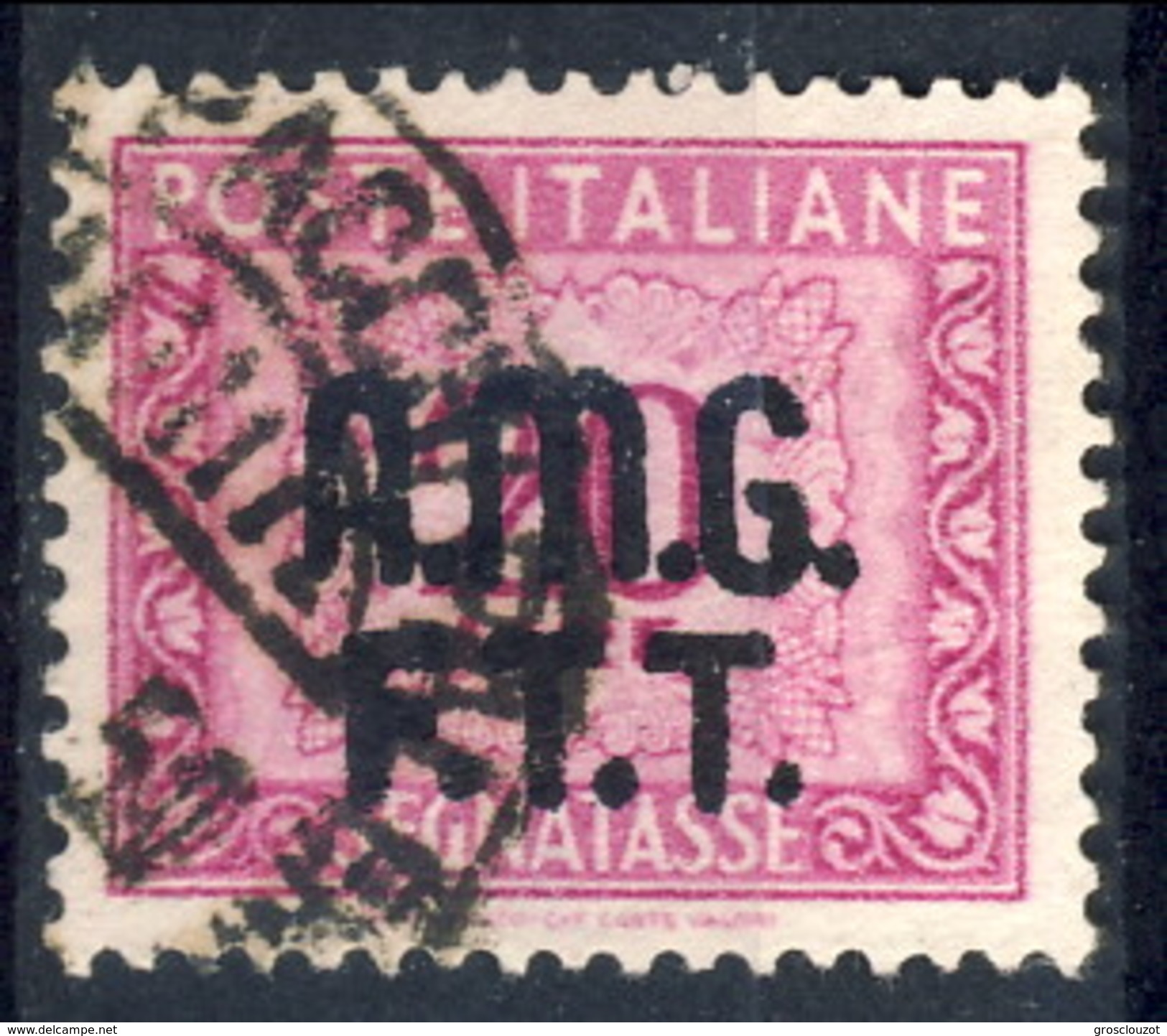 Trieste Zona A Tasse 1947 - 49 N. 14 L. 20 Lilla Rosa Usato Cat. &euro; 22 - Taxe